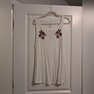 American Eagle Outfitters Floral Embroidered Sleeveless Tank Top
